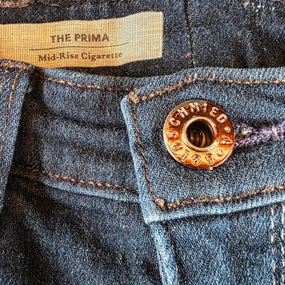 AG Adriano Goldschmied The Prima Mid Rise Cigarette Jeans Women's Dark Wash 24R - Picture 11 of 13